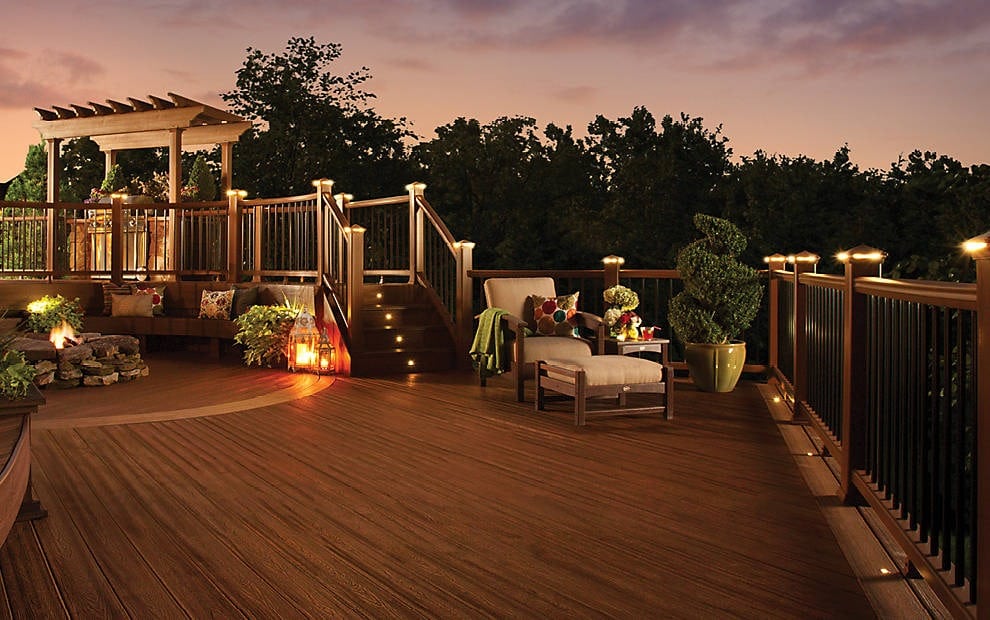 Trex Decking w Deck Lighting Installation by Alabama Decks Shelby County