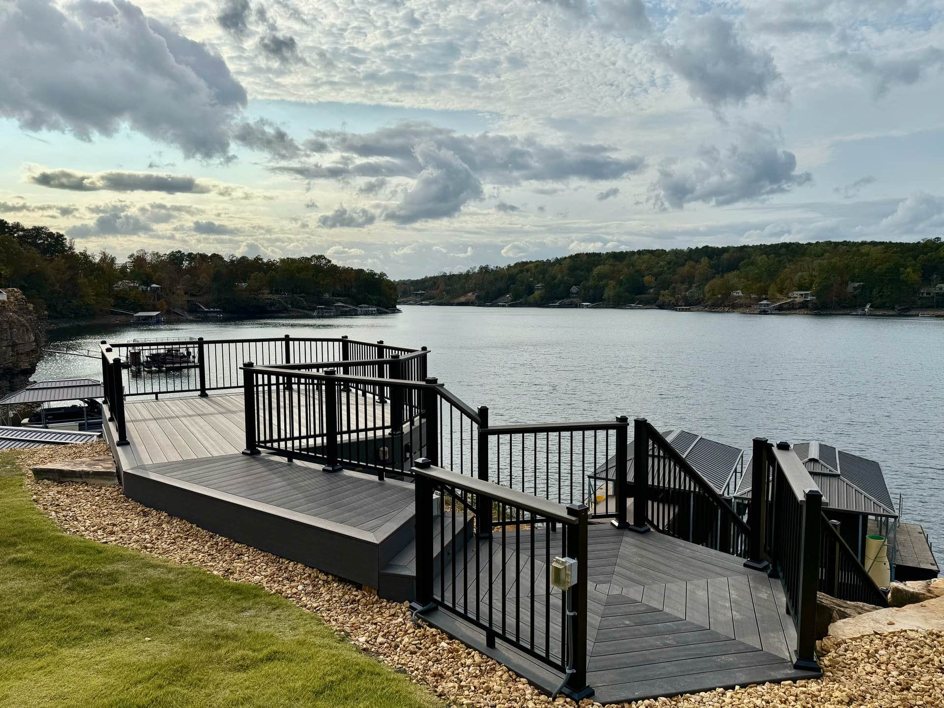 Bogard Composite Deck w Complex Stairs TimberTech PVC Decking Aluminum Rail System 02