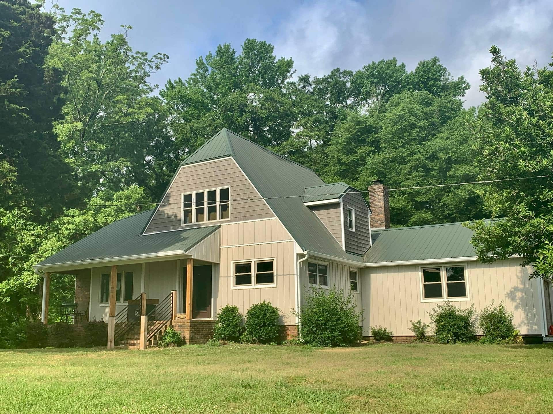 Premium CraneBoard board and batten and cedar shake siding installation by Alabama Decks Exteriors Contractor